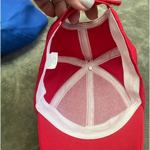 Never worn red black and blue hat w/ velcro adjustable band. Includes all 3 hats - Picture 5 of 6